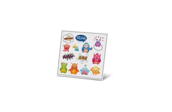 Tattoo Mäppchen Kinder mit 13 Monster-Hauttattoos für Kinder