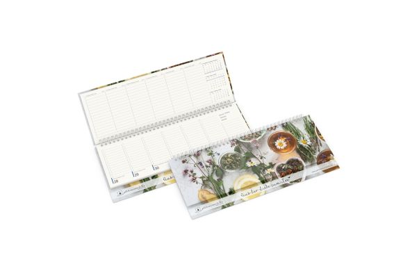 Tisch-Querkalender Compact Recycling-Kalendariumspapier 1 Woche = 2 Seiten - Naturpapier-Hardcover
