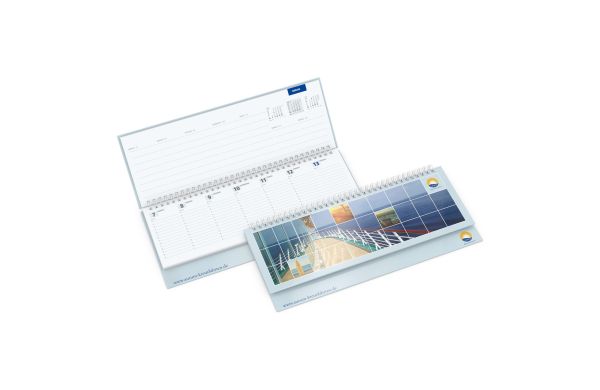 Tisch-Querkalender Master 1 Woche = 2 Seiten 8–21 Uhr - Papier-Hardcover gloss