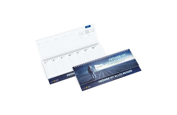 Tisch-Querkalender Master 1 Woche = 2 Seiten 8–21 Uhr - Karton-Softcover