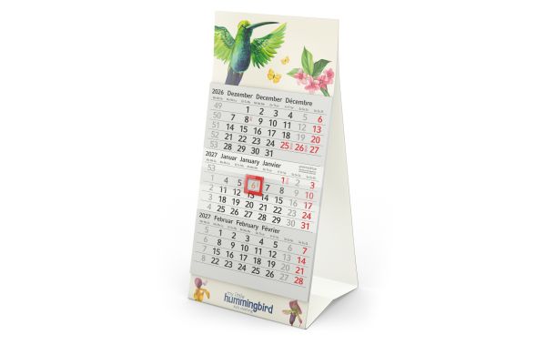 Tischkalender Mini 3 Recycling-Kalendariumspapier Karton-Dachaufsteller