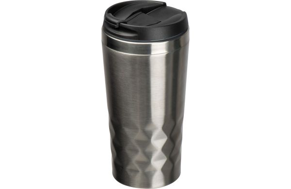 Trinkbecher mit Muster, 400ml - silbergrau