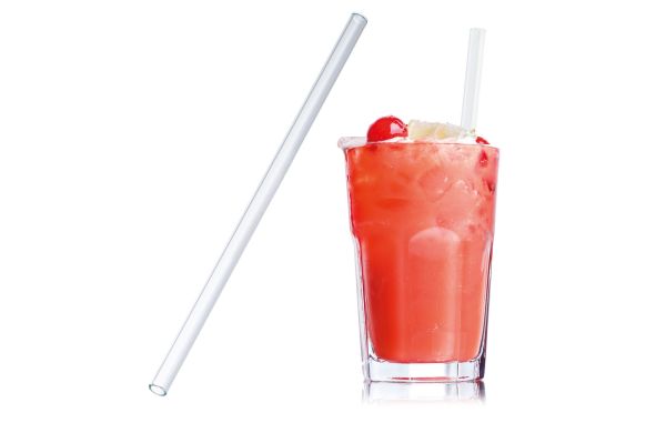Trinkhalm aus Glas 20 cm - transparent