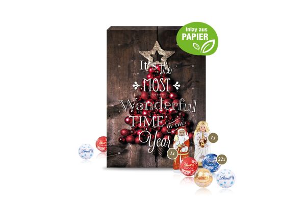 Wand-Adventskalender Lindt Gourmet Edition Organic Klimaneutral FSCLindt 120 g