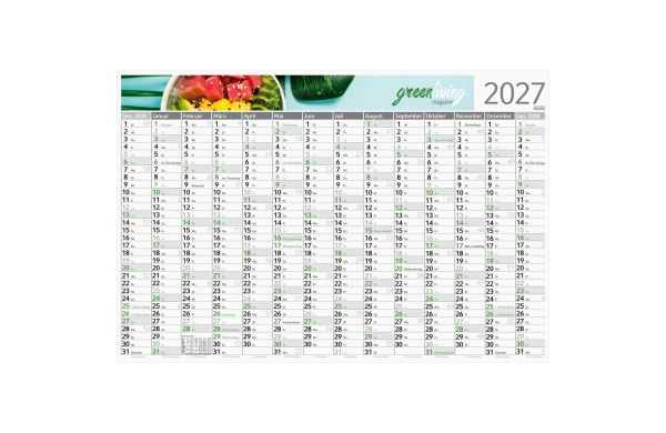 Wandplaner Horizont Recyclingkarton 980 × 660 mm 14 Monate - Sonntage blau