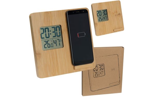 Wetterstation aus Bambus - beige