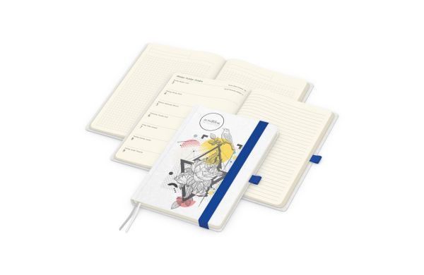 Wochenkalender links und Notizen rechts Match-Hybrid Papier-Hardcover A5 - Naturpapier weiss