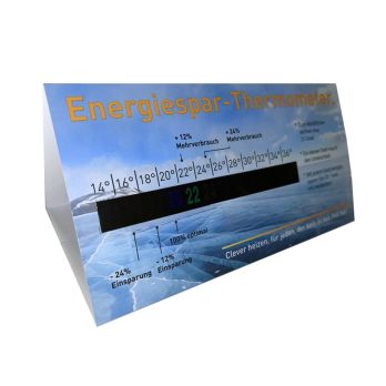 Energiesparthermometer-Tischaufsteller, quer