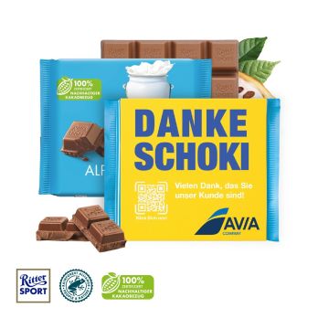 Ritter SPORT mit Werbebanderole, 100 g