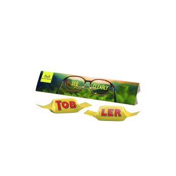 Werbedreieck Long, 2 Toblerone Tiny Mini Riegel