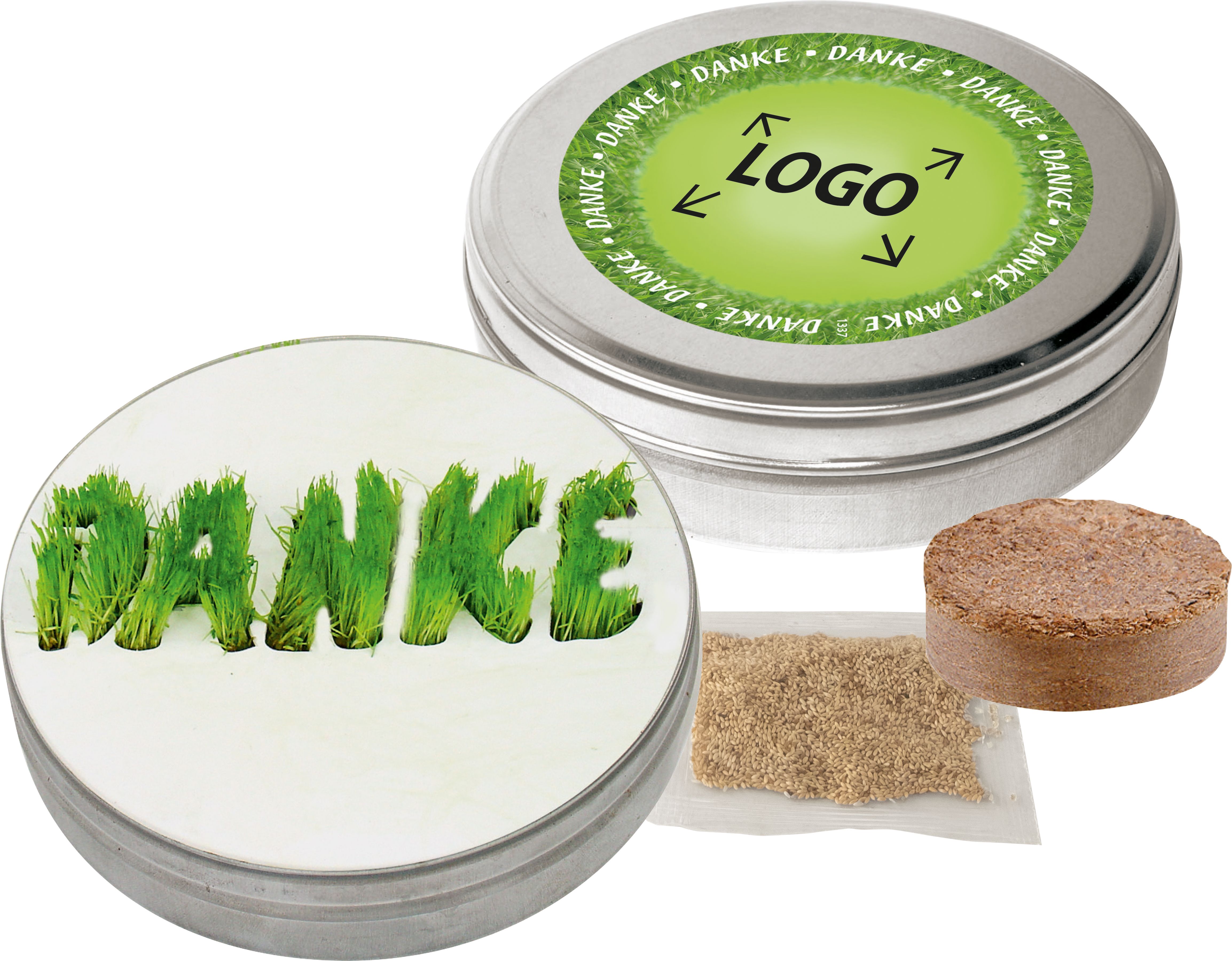 auf das Deckel-Etikett (Ø 8,8 cm)