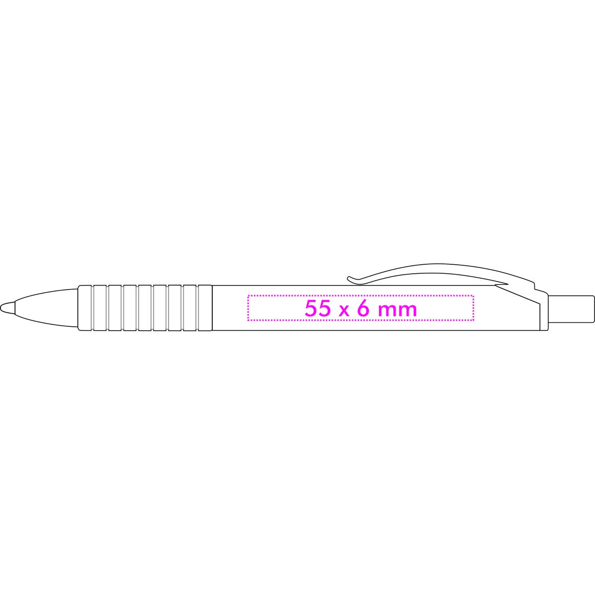 links vom Clip (5,5 x 0,6 cm)