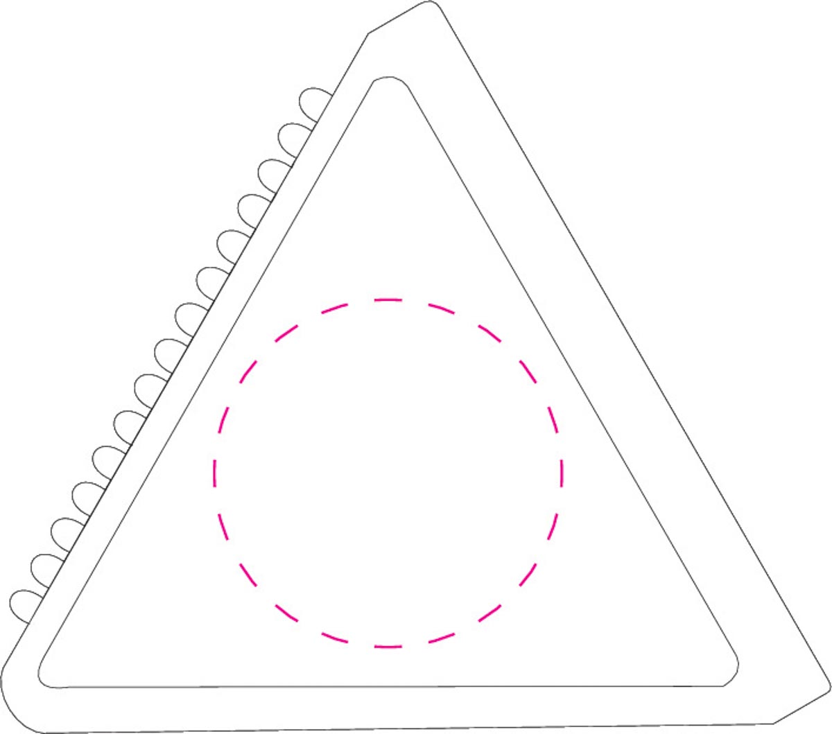 mittig vorne (Ø 5 cm)