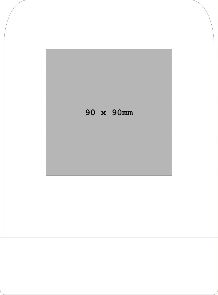 mittig auf Handschuh (9x9 cm)