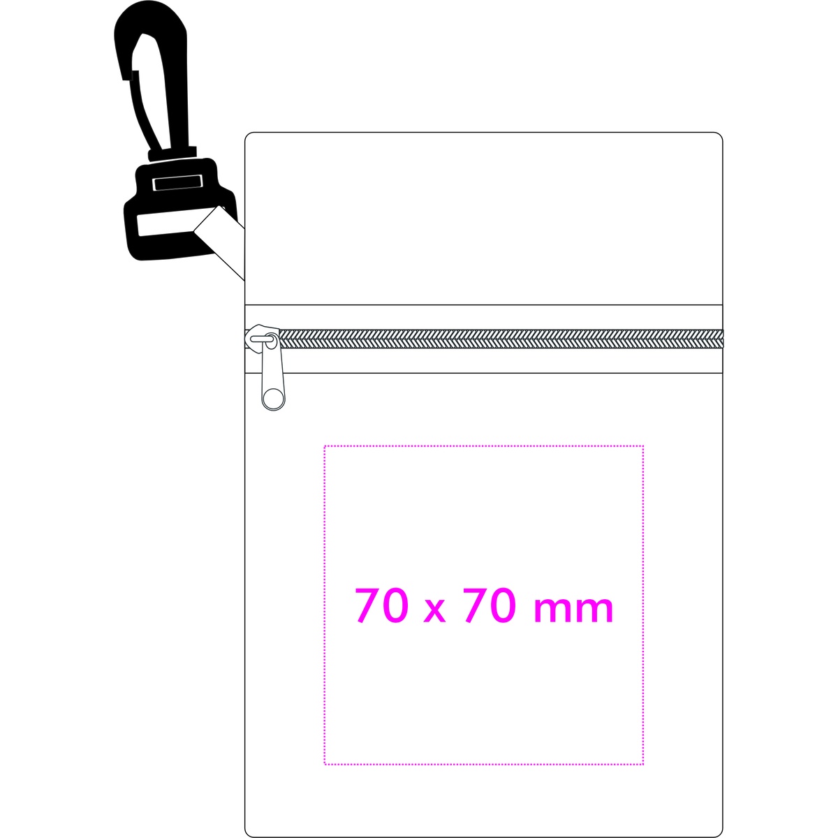 Tasche Vorderseite (7 x 7 cm)