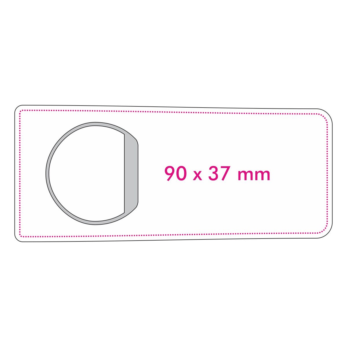 Vorderseite (9 x 3,7 cm)