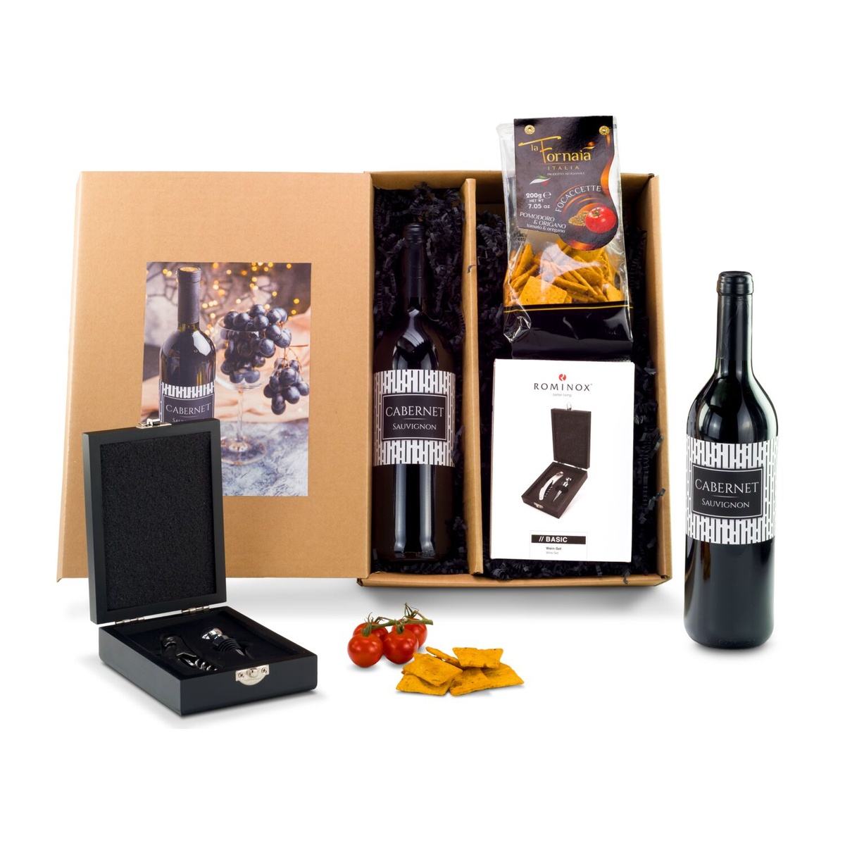 Werbeanbringung an der Verpackung des Präsents (max. 14,8 x 20 cm)