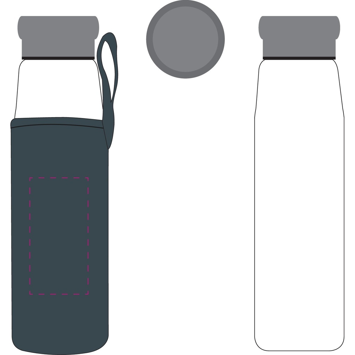 mittig auf Sleeve (80 x 40 mm)