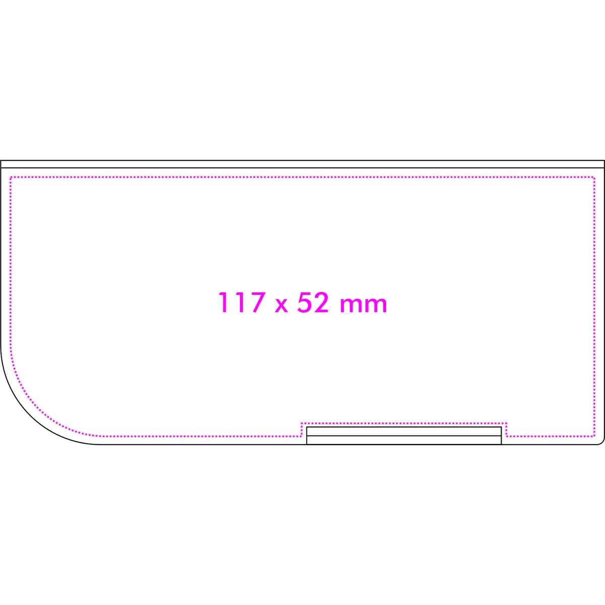 Vorderseite (11,7 x 5,2 cm)