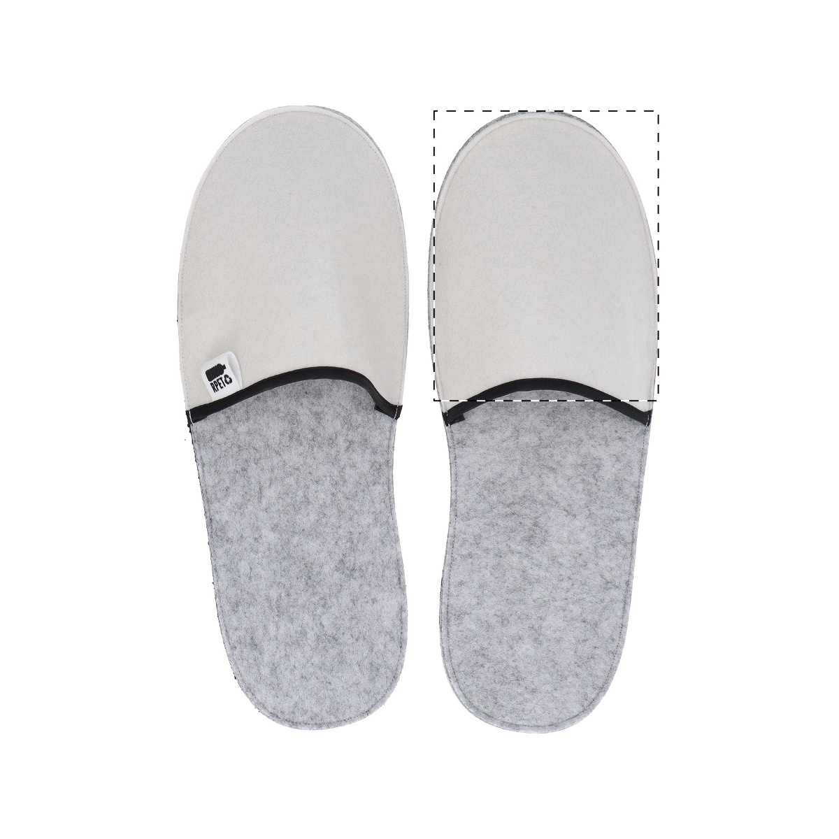 Oberseite - rechter Slipper (160 x 135 mm)