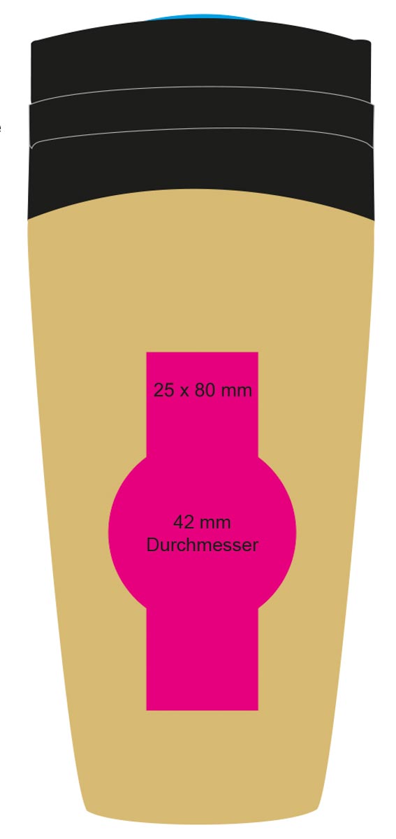 vorne mittig (⌀ 4,2 cm)