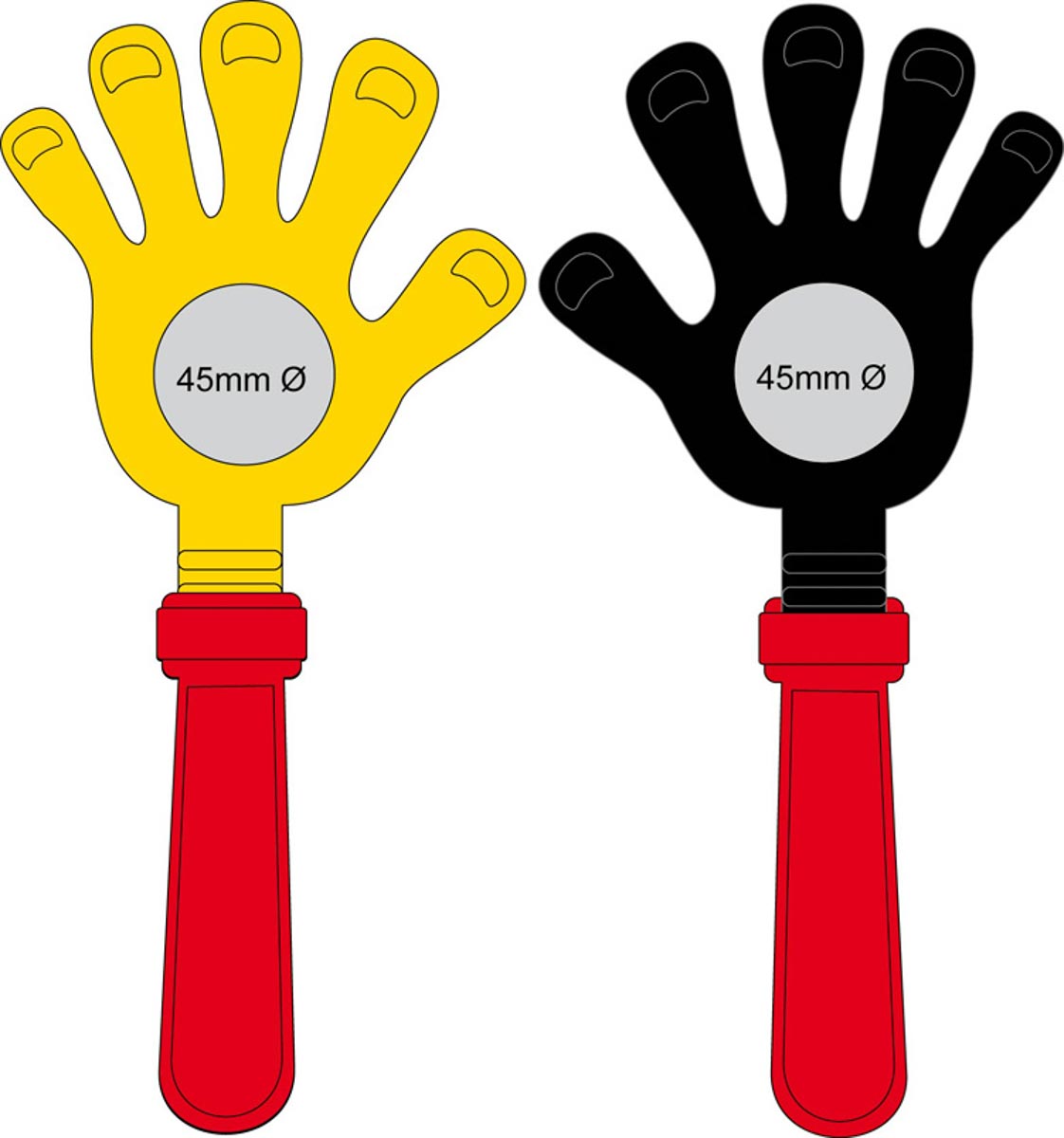 mittig gelbe/schwarze Seite (Ø 4,5 cm)