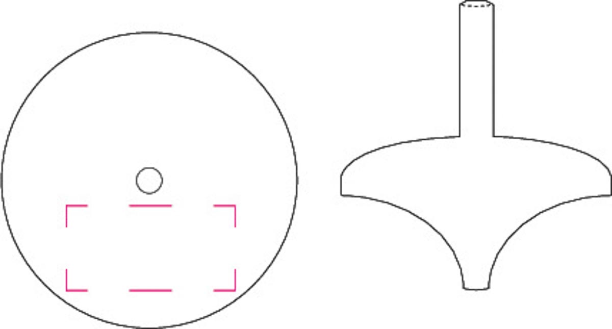 oben auf eine Seite (2x1 cm)