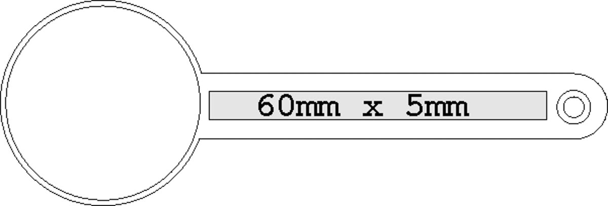 auf Griff mittig (6x0,5 cm)