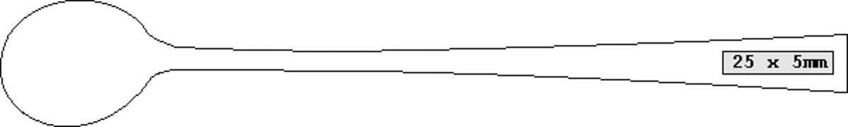 auf Griff-Vorderseite (2,5x0,5 cm)