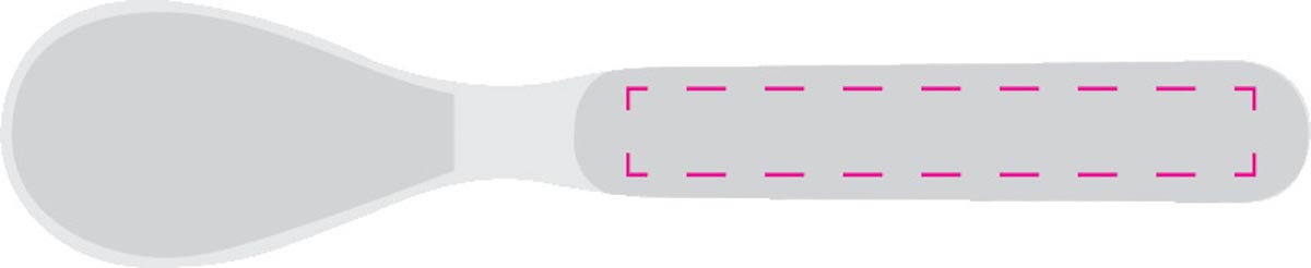 mittig auf Griff (6,5x0,9 cm)