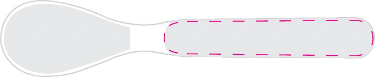 mittig auf Griff (7,6x1,3 cm)