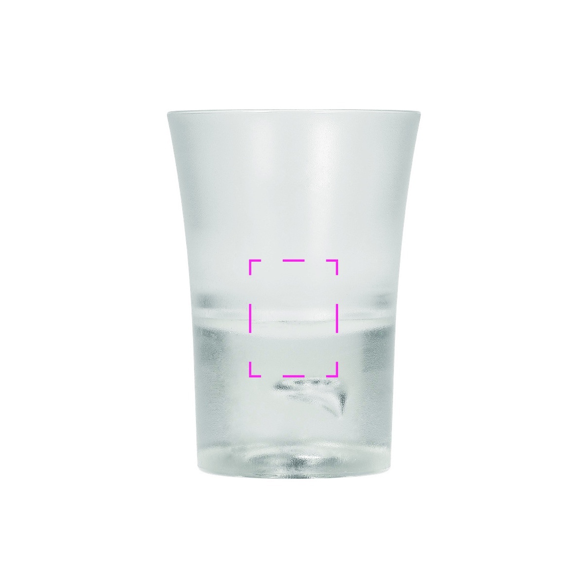 mittig auf Schnapsglas (20 x 15 mm)