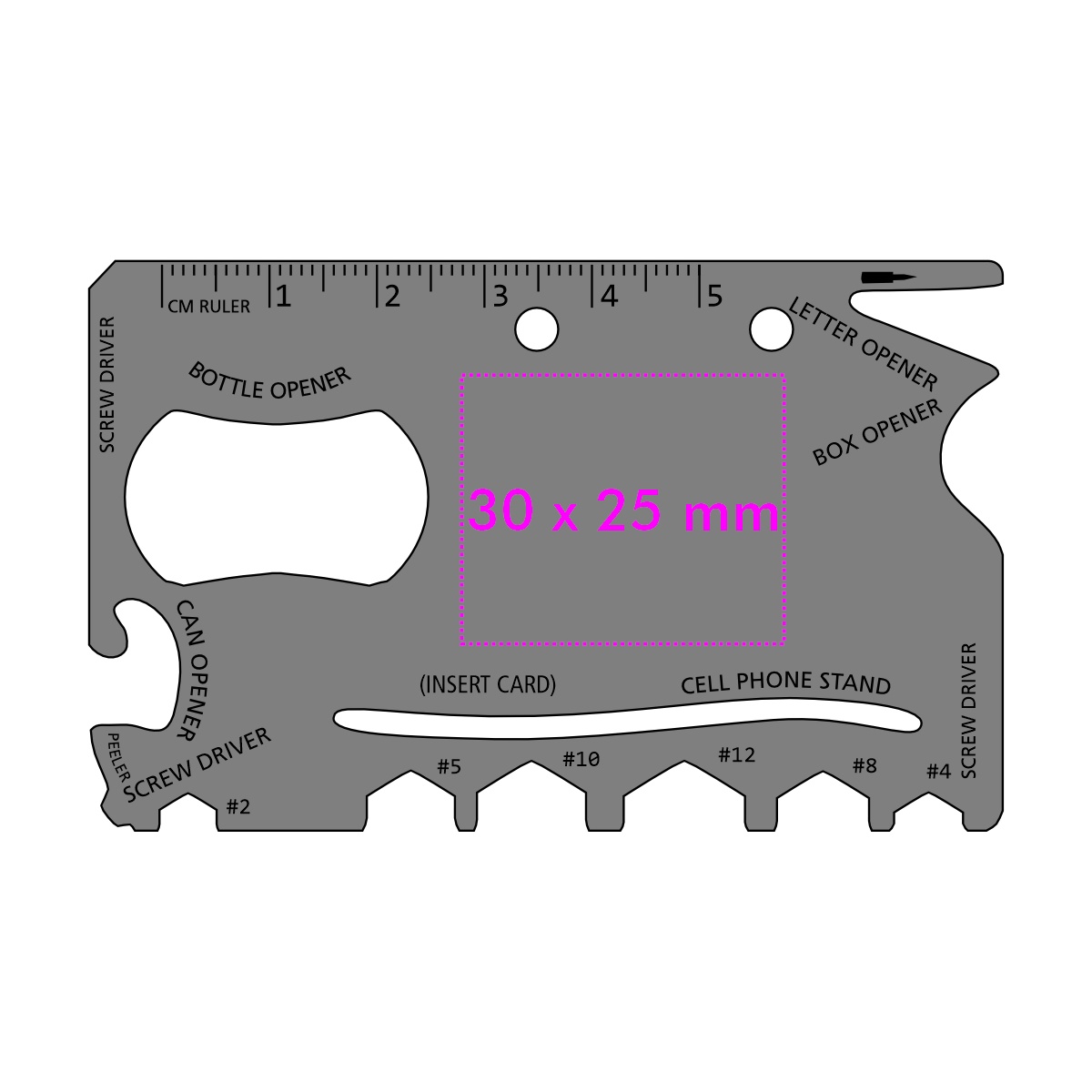 Vorderseite (3 x 2,5 cm)