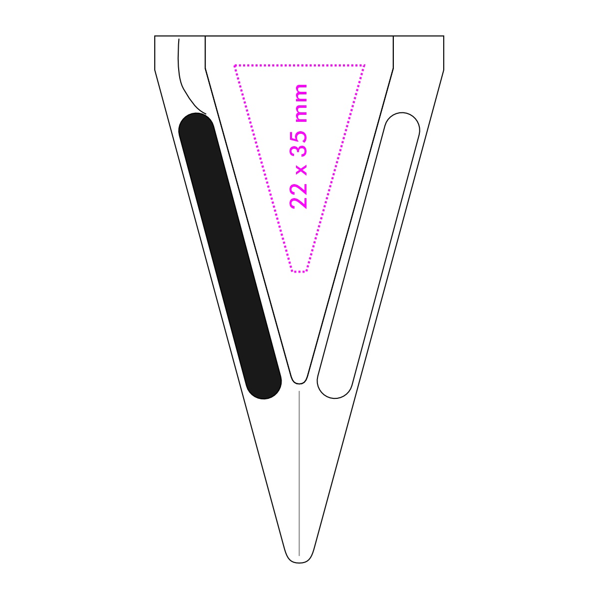 Vorderseite (2,2 x 3,5 cm)