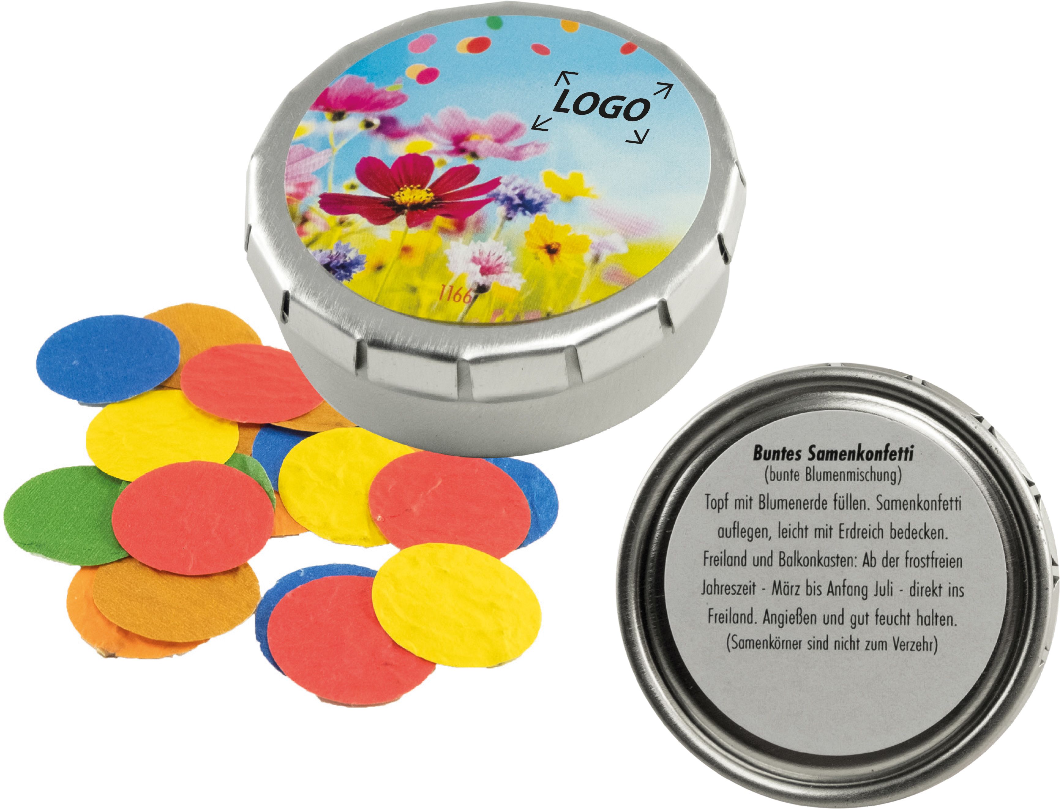 auf das Deckel-Etikett (Ø 4,0 cm)