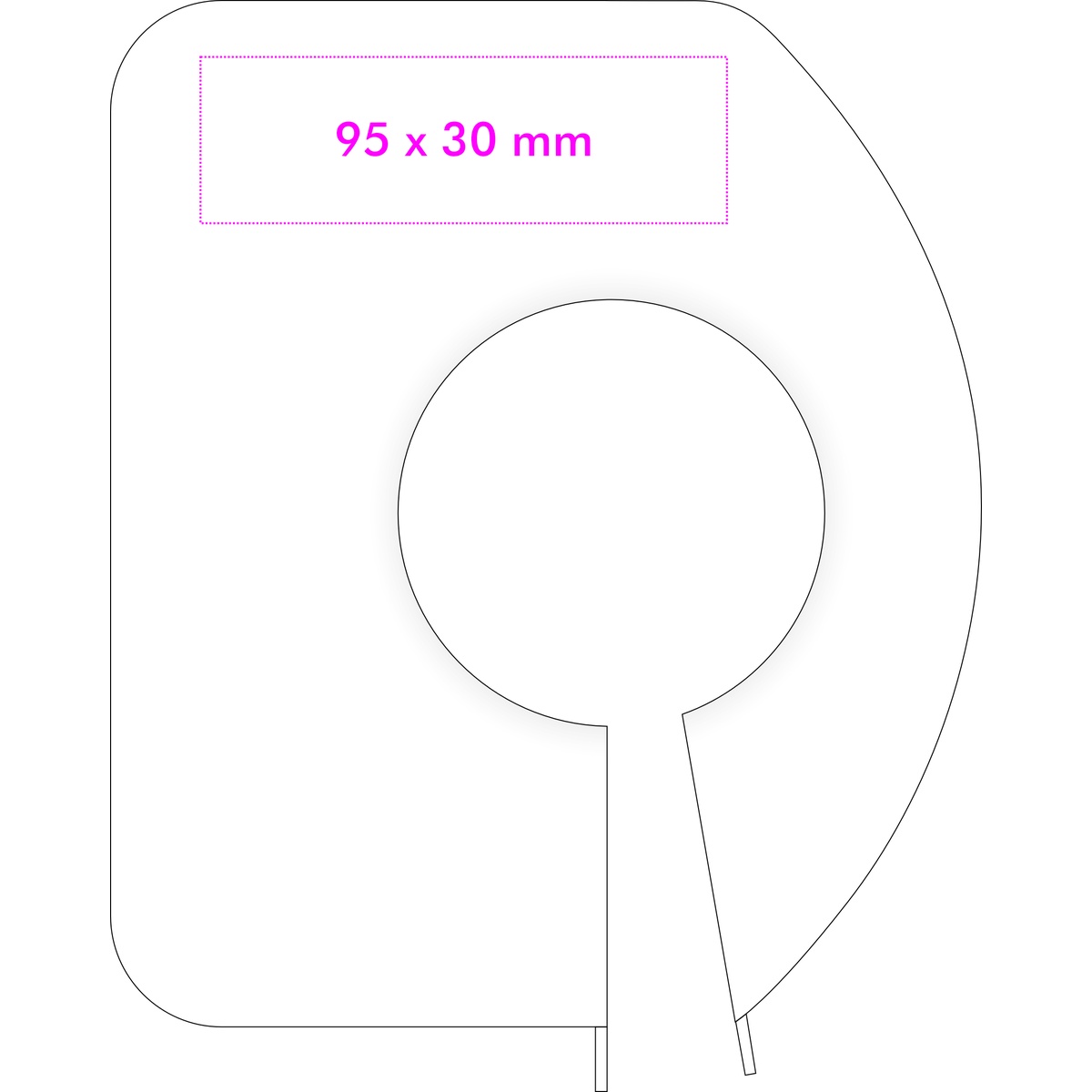 Vorderseite oben (9,5 x 3 cm)