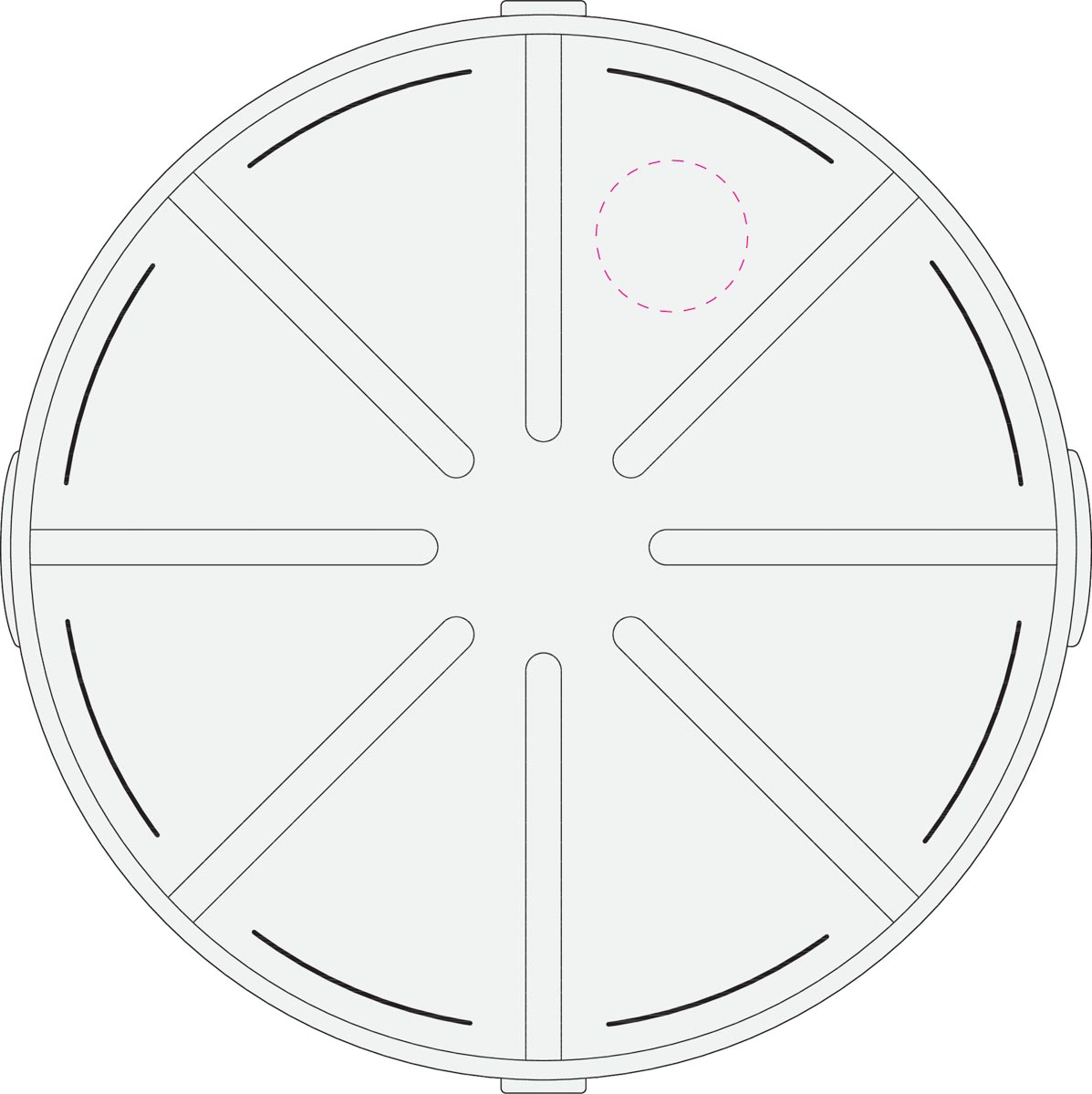 außen Segment mittig (Ø 5 cm)