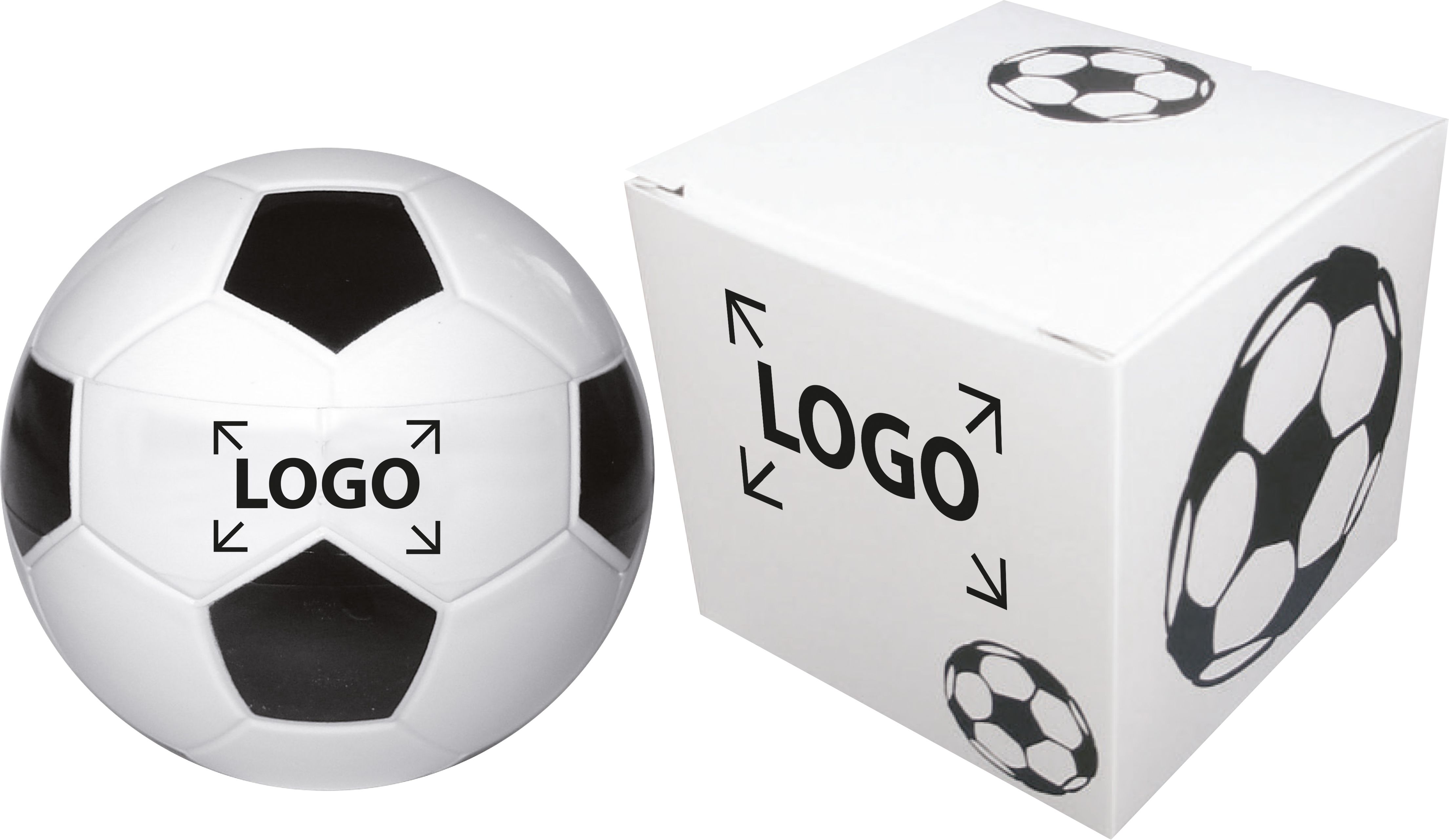 Auf den Ball (9,5 x 9,5 x 9,5 cm)