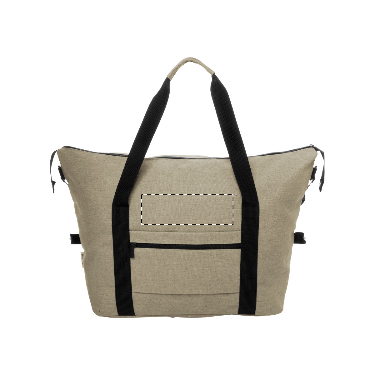 Vorderseite - über Reißverschluss (12 x 10 cm)