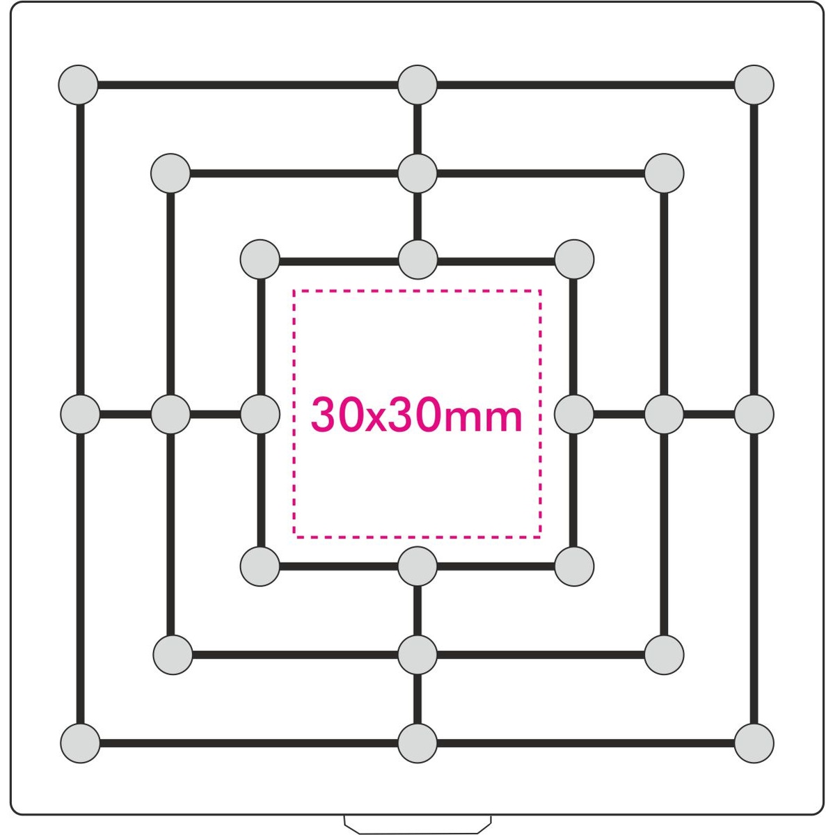 oben (3 x 3 cm)