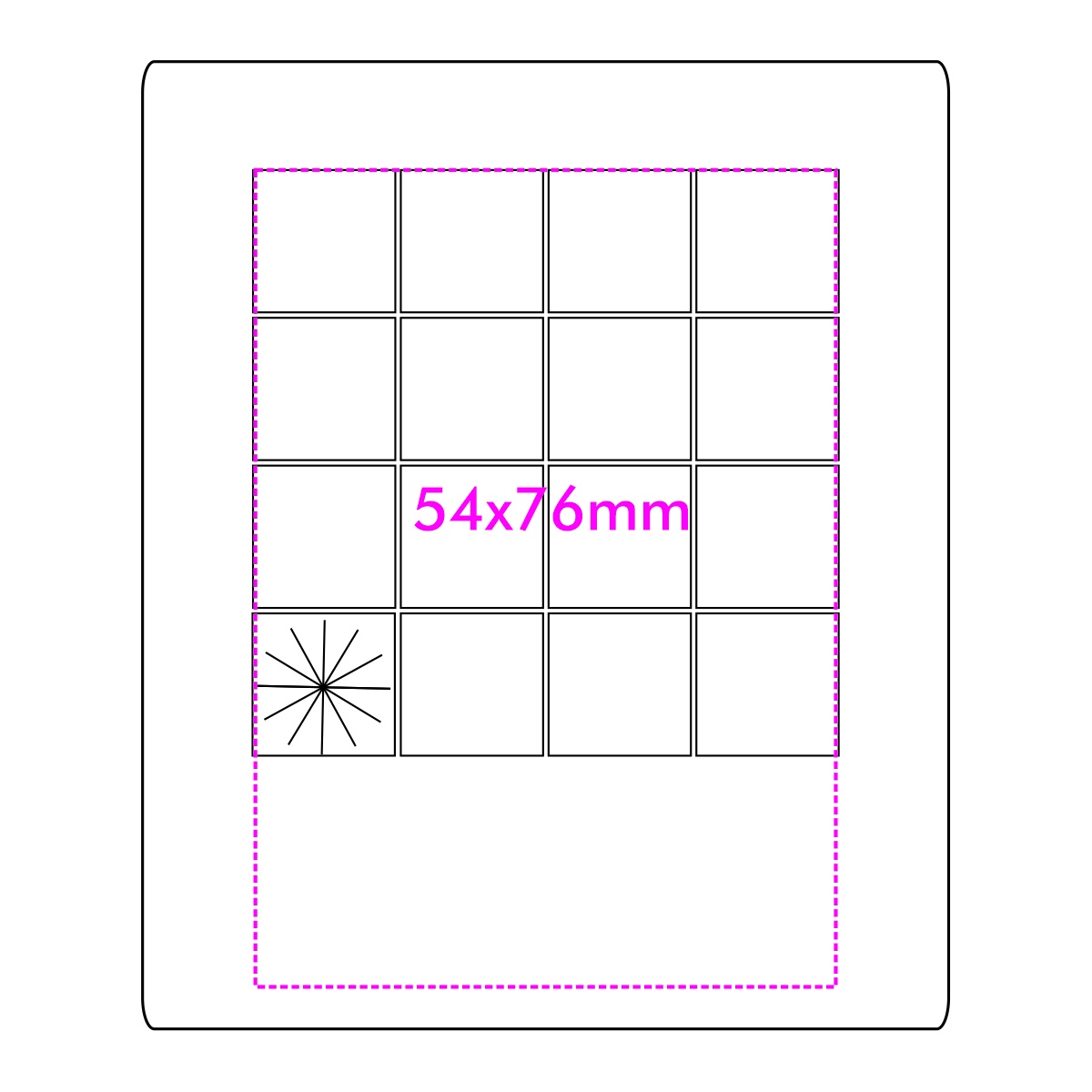 Vorderseite (5,4 x 7,6 cm)