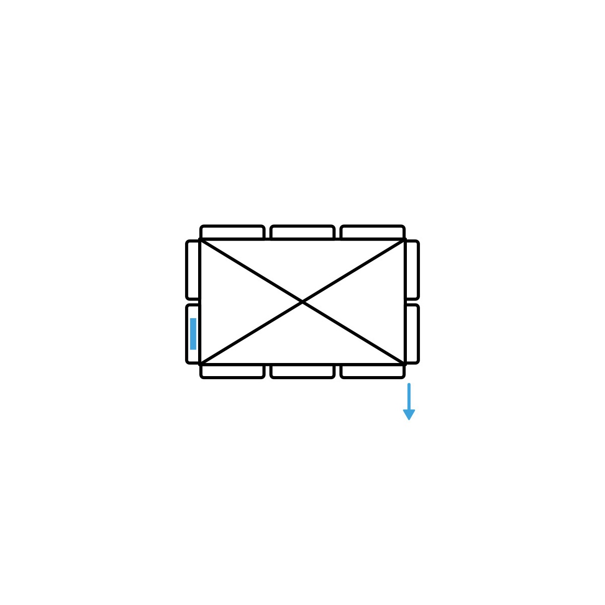 2 Volant (36 x 8 cm)