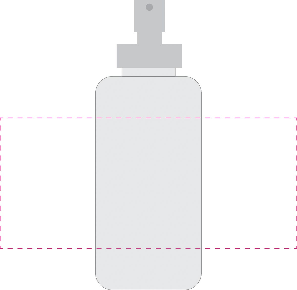 mittig auf Flasche (25x11 cm)