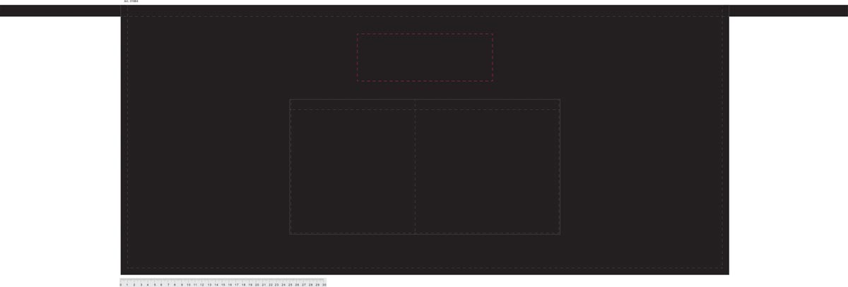 mittig über Taschen (20x7 cm)