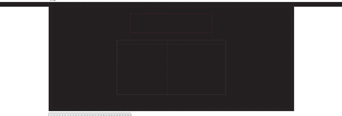 mittig über Taschen (30x7 cm)