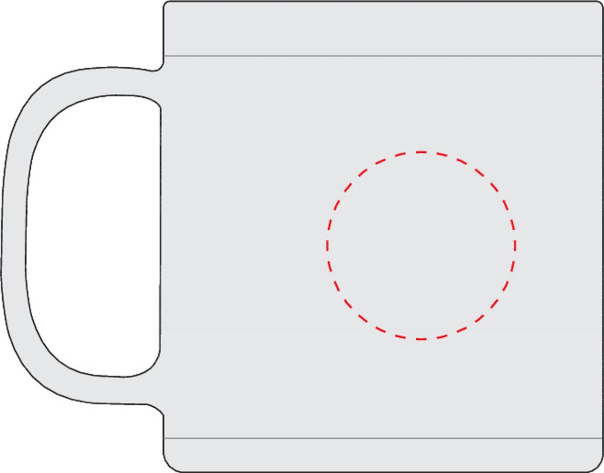 rechts vom Henkel (Ø 3,5 cm)