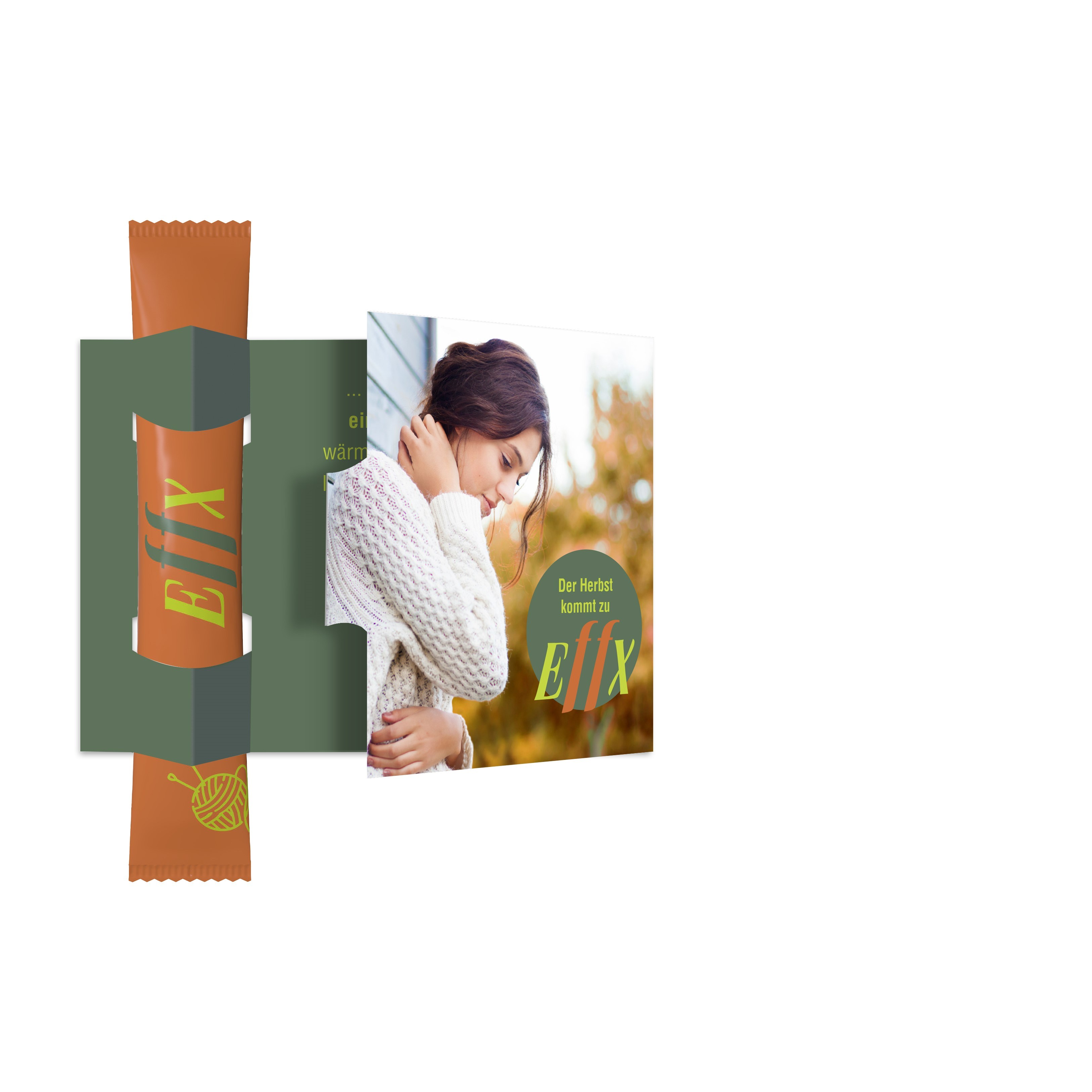 Karte beidseitig und Stick  ( 10,5 x 26 cm )