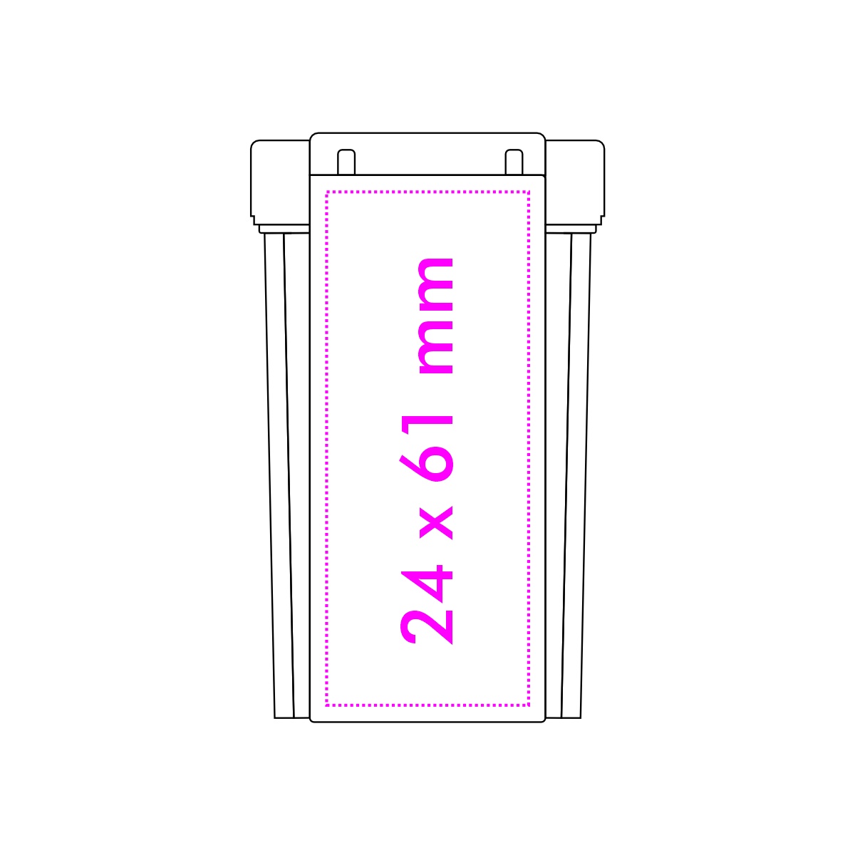 Rückseite (6,1 x 2,4 cm)