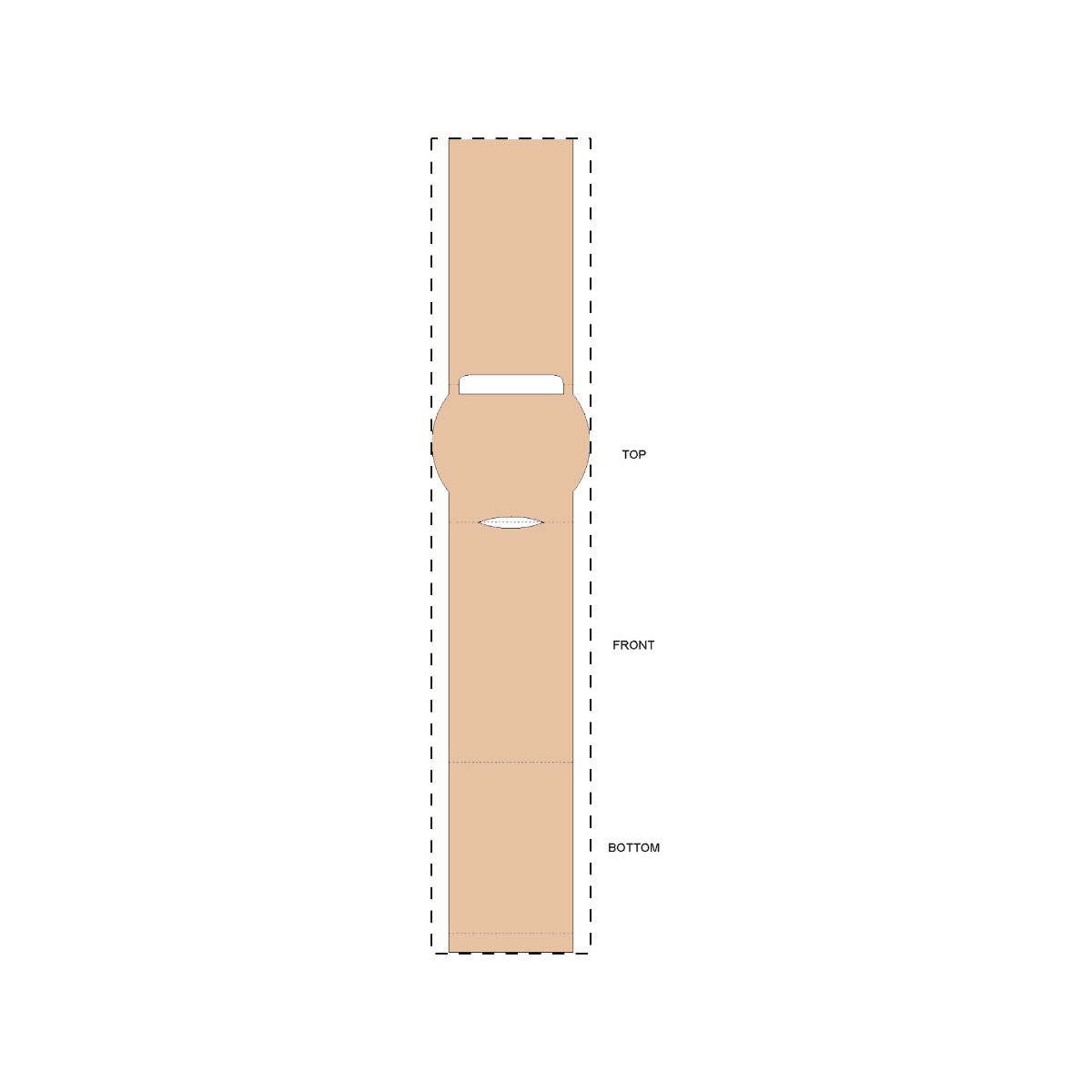 Maßgefertigte Kraft-Papierbanderole (83 x 428 mm)
