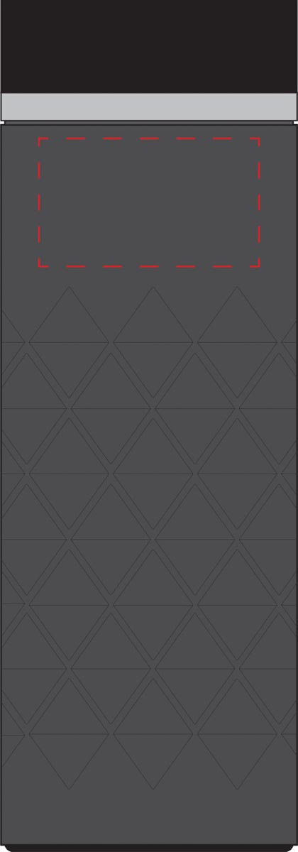 mittig unter Trinköffnung (5,5x3,2 cm)